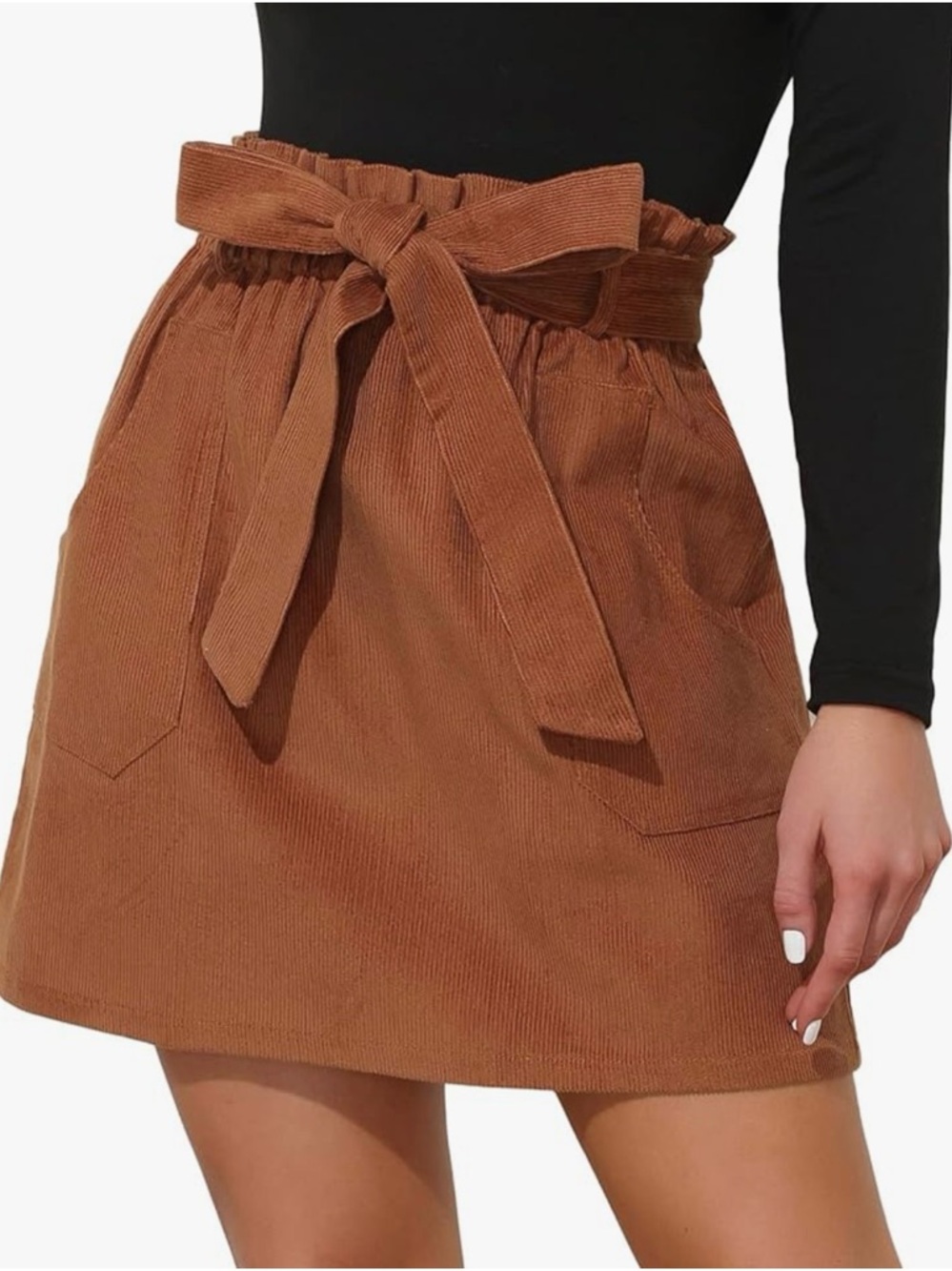 KANCY KOLE Women's Corduroy Skirt Casual High Waist A Line Size Small